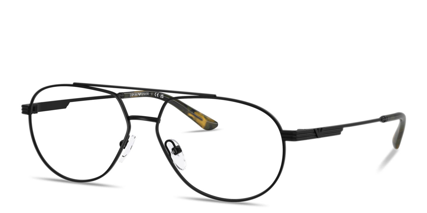 Emporio Armani Modern Wide Pilot Eyeglasses in Matte Black – Product Photo 1