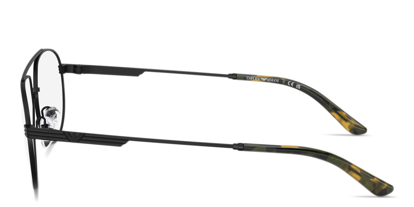 Emporio Armani Modern Wide Pilot Eyeglasses in Matte Black – Product Photo 2