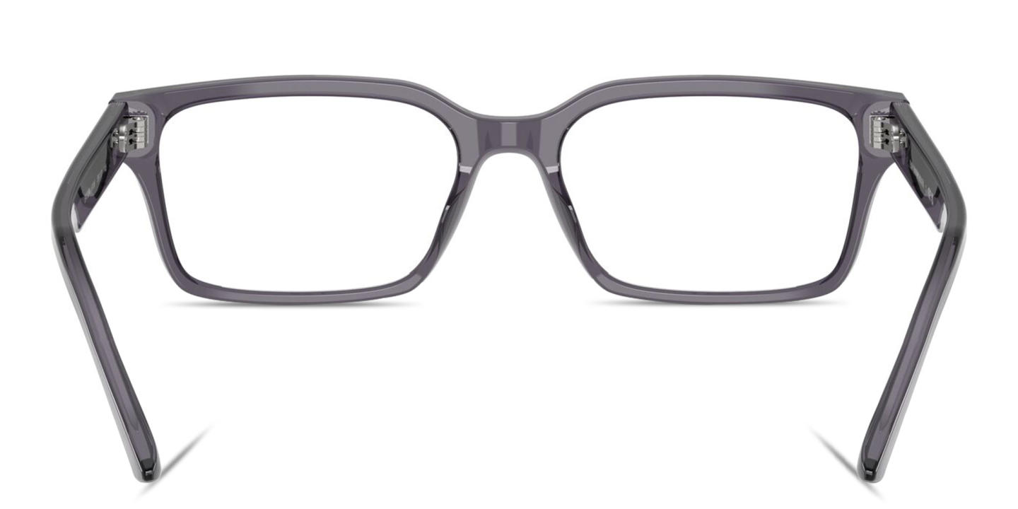 Shop Emporio Armani Eaglo Logo Wide Rectangle Eyeglasses in Grey online.