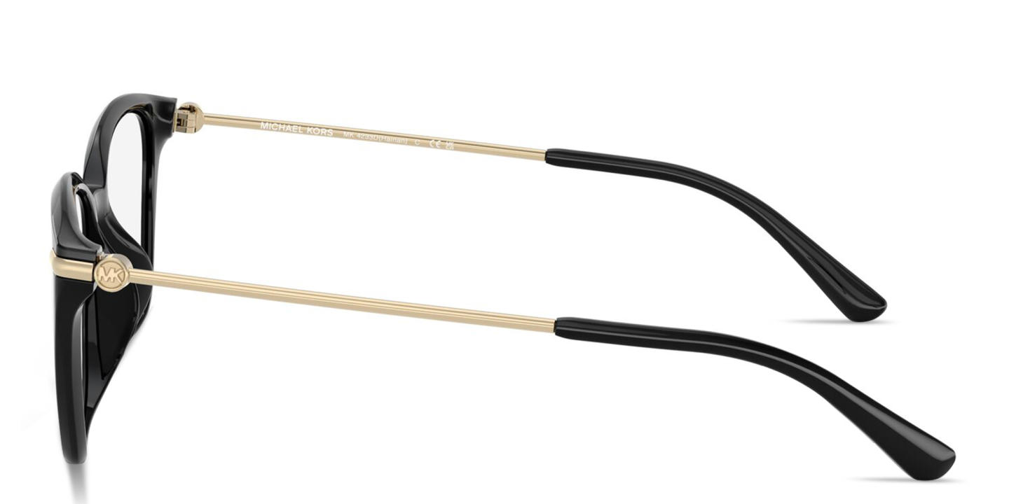 Shop Michael Kors Hainan Rectangle Eyeglasses in Black online.