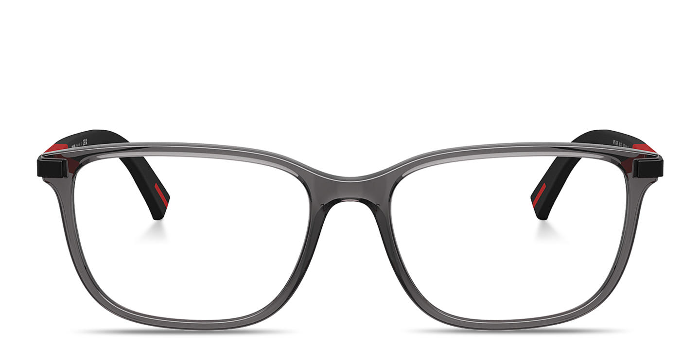 Prada Linea Rossa Logo Signature Wide Pillow Eyeglasses in Transparent Anthracite – Product Photo 0