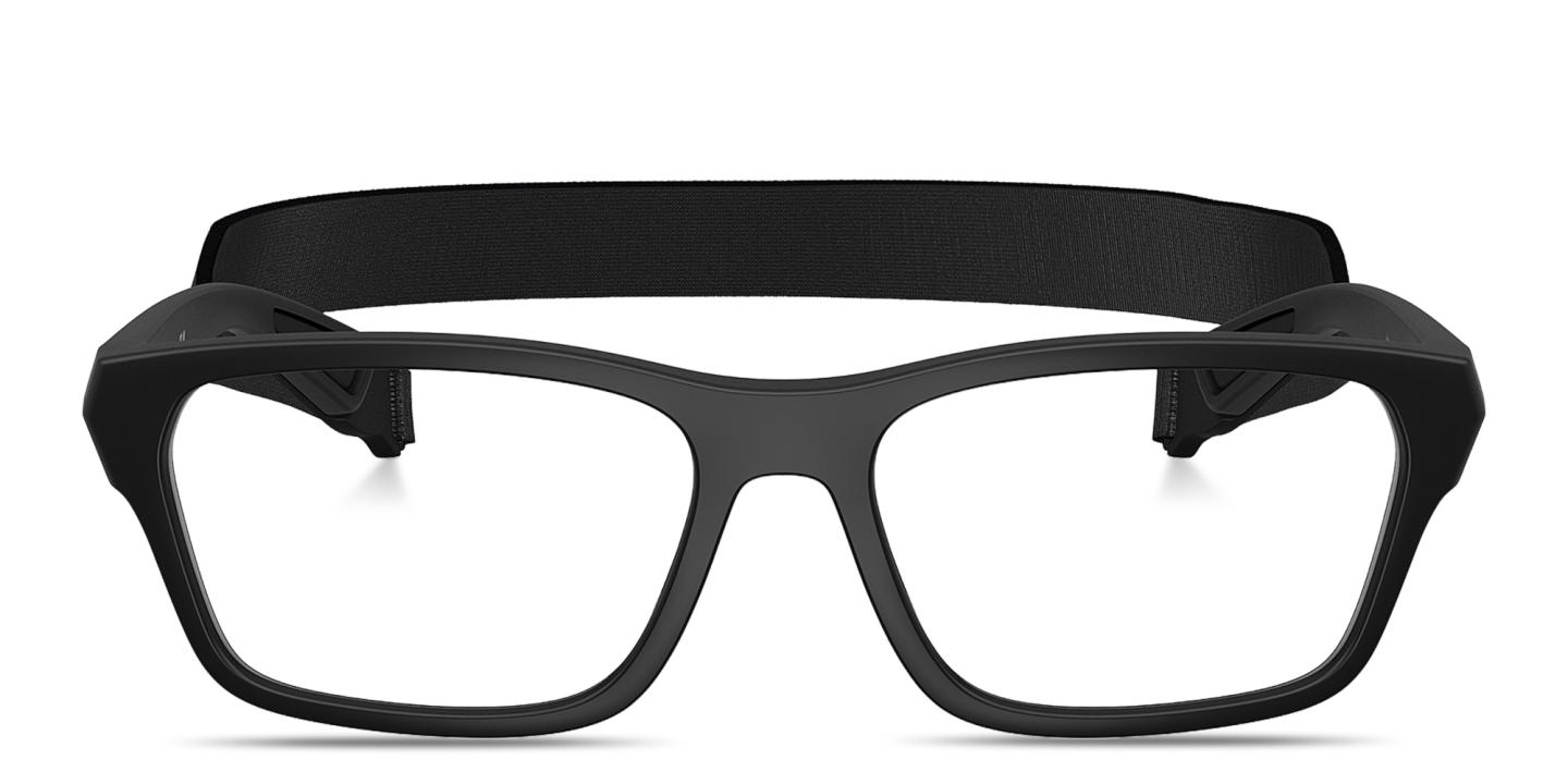 Shop Prada Linea Rossa Logo Signature Wide Pillow Eyeglasses in Matte Black online.