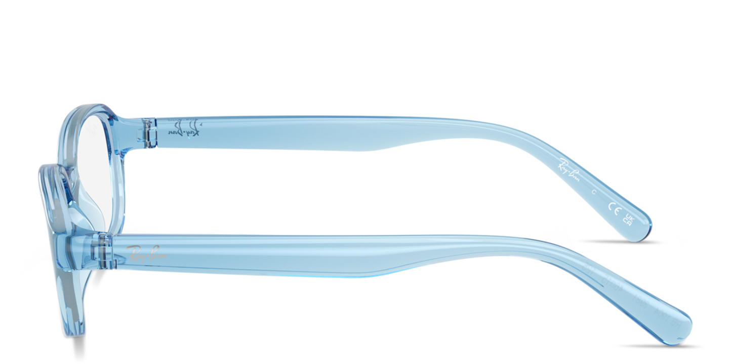 Shop Ray-Ban Junior Optics Kids Bio-Based Pillow Eyeglasses in Transparent Blue online.