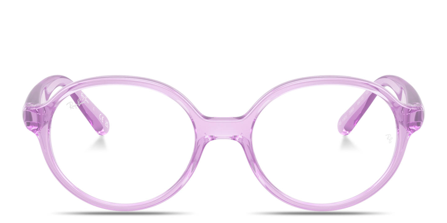 Shop Ray-Ban Junior Optics Kids Bio-Based Panthos Eyeglasses in Transparent Violet online.