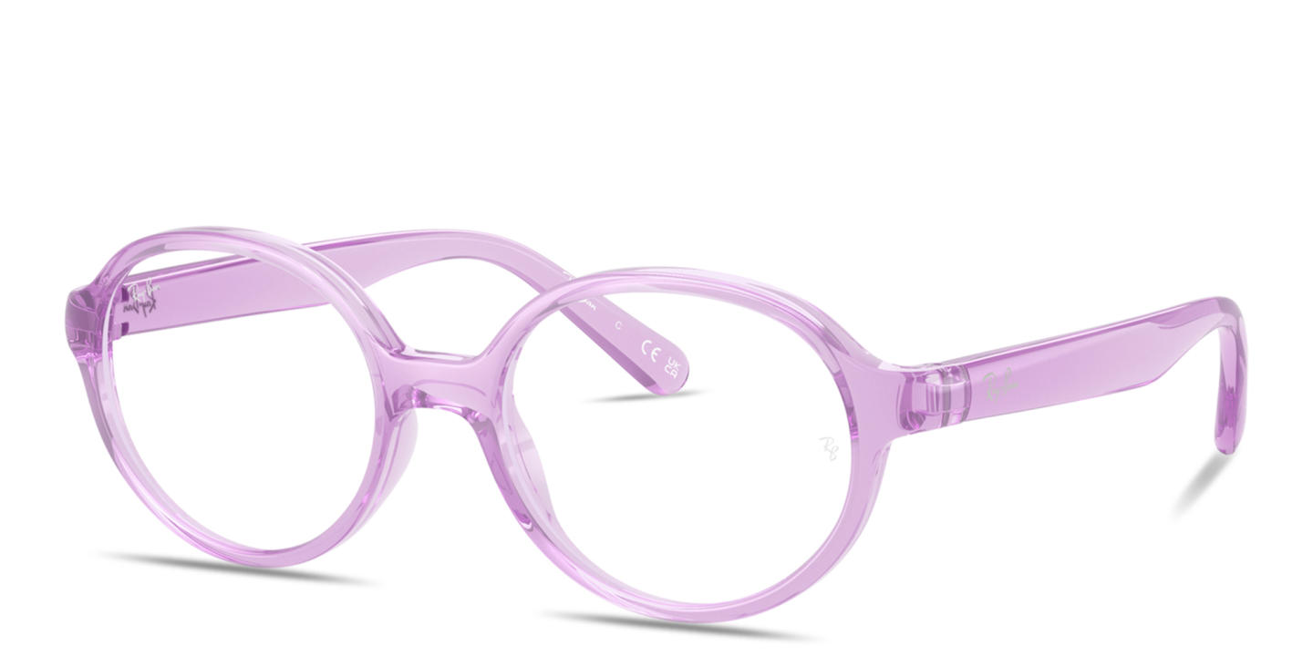 Ray-Ban Junior Optics Kids Bio-Based Panthos Eyeglasses in Transparent Violet – Product Photo 1