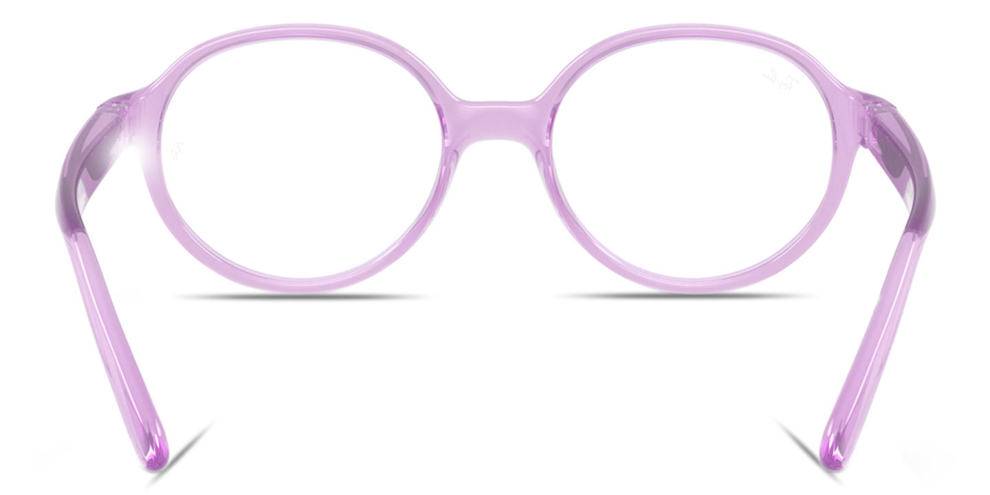 Ray-Ban Junior Optics Kids Bio-Based Panthos Eyeglasses in Transparent Violet – Product Photo 3