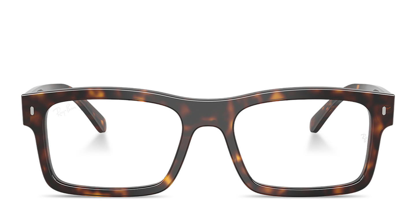 Ray-Ban Optics Unisex Rectangle Eyeglasses in Havana – Product Photo 0
