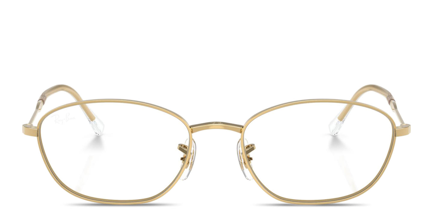 Shop Ray-Ban Optics Irregular Eyeglasses in Gold online.