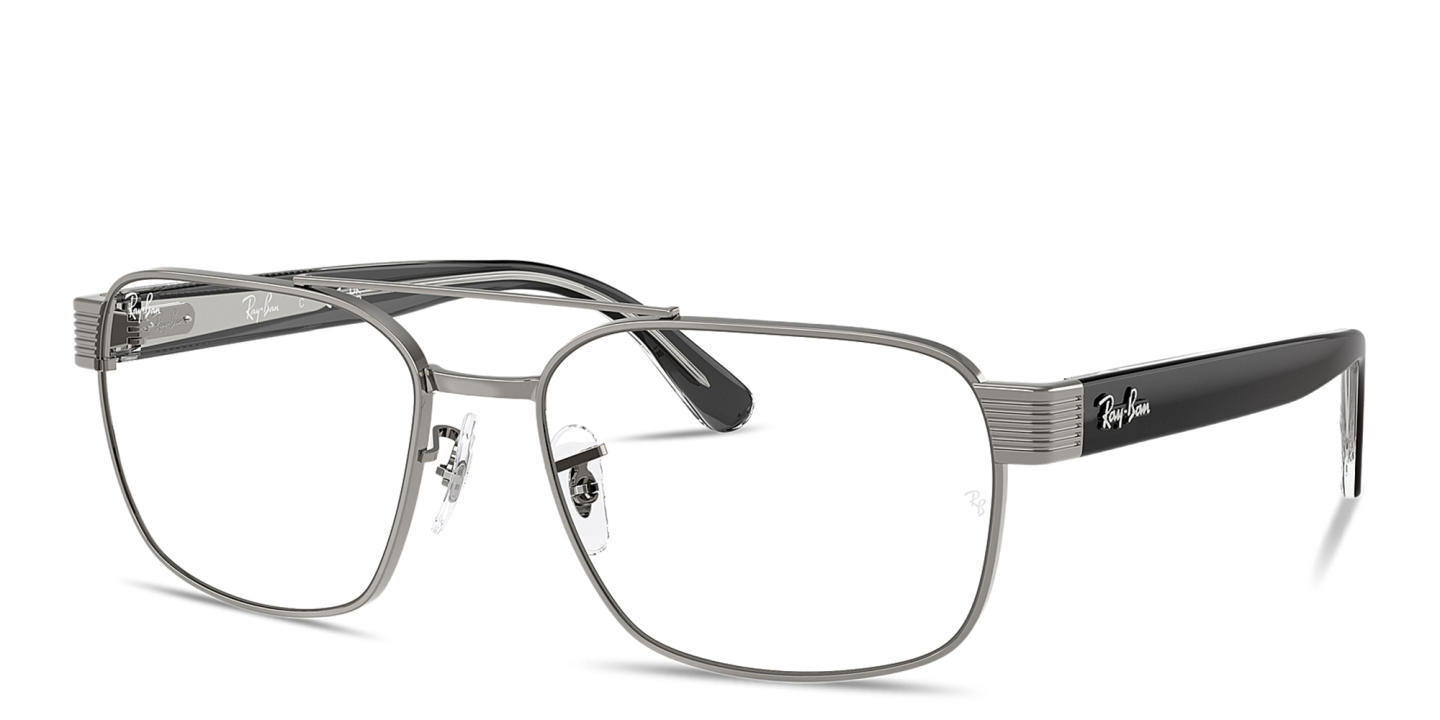 Ray-Ban Optics Unisex Wide Square Eyeglasses in Gunmetal – Product Photo 1