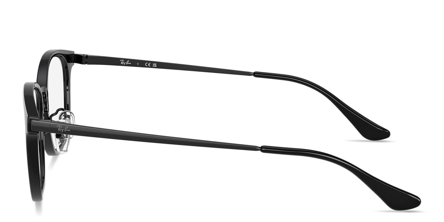 Shop Ray-Ban Logo-Engraved Unisex Square Eyeglasses in Black online.