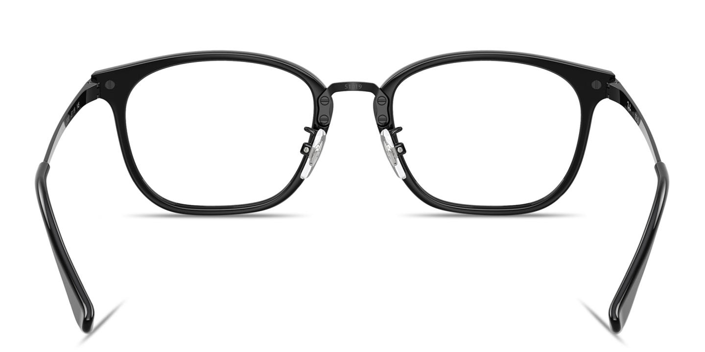Shop Ray-Ban Logo-Engraved Unisex Square Eyeglasses in Black online.