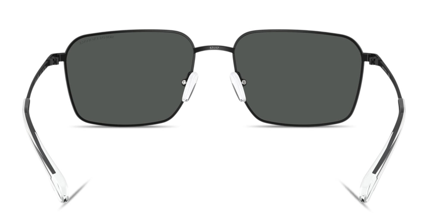 Shop Armani Exchange A|X Logo Rectangle Sunglasses in Black online.