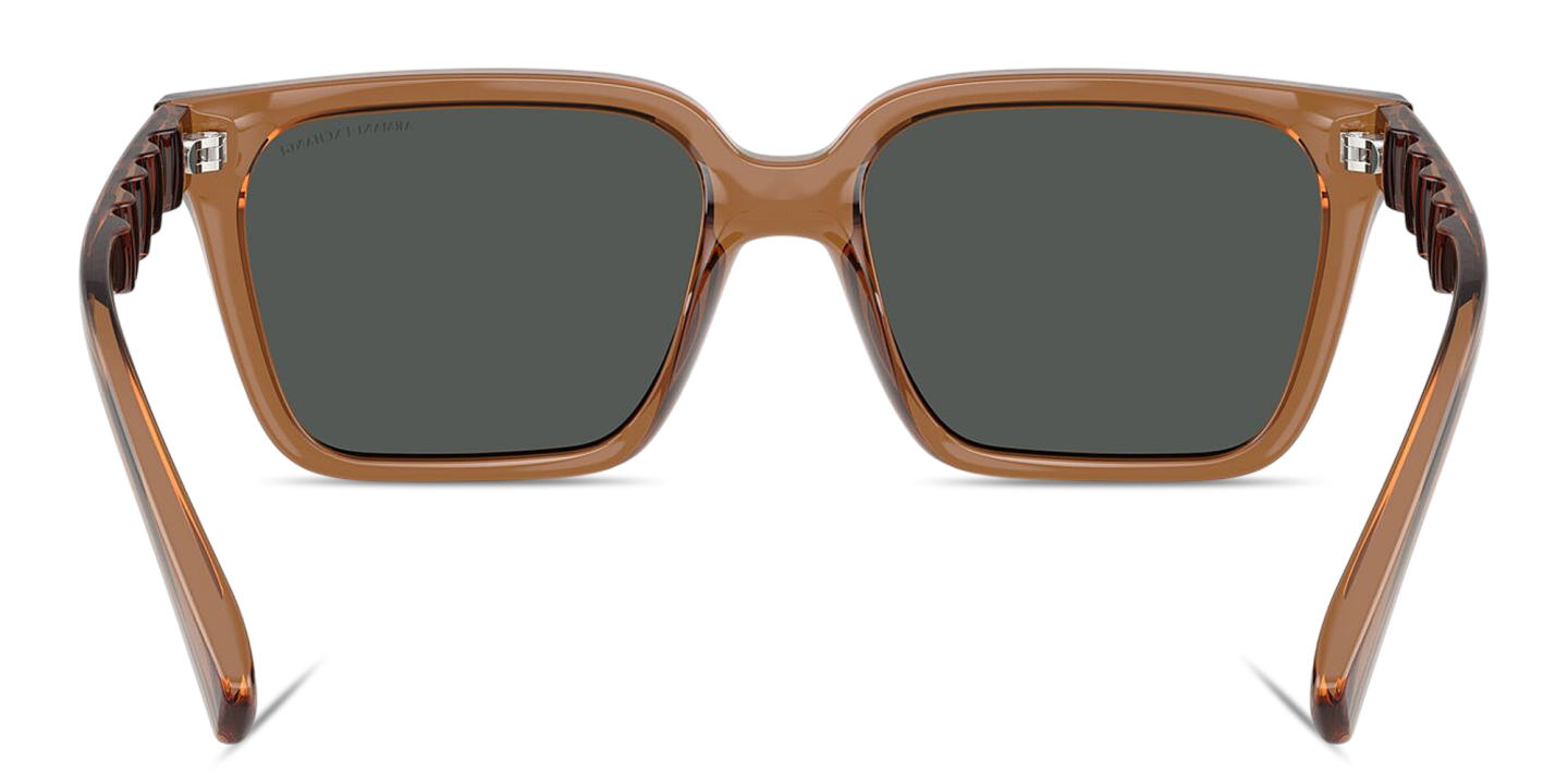Shop Armani Exchange Logo Lettering Square Sunglasses in Transparent Brown online.