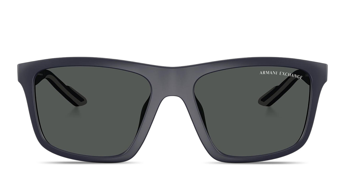 Shop Armani Exchange A|X Logo Square Sunglasses in Blue online.