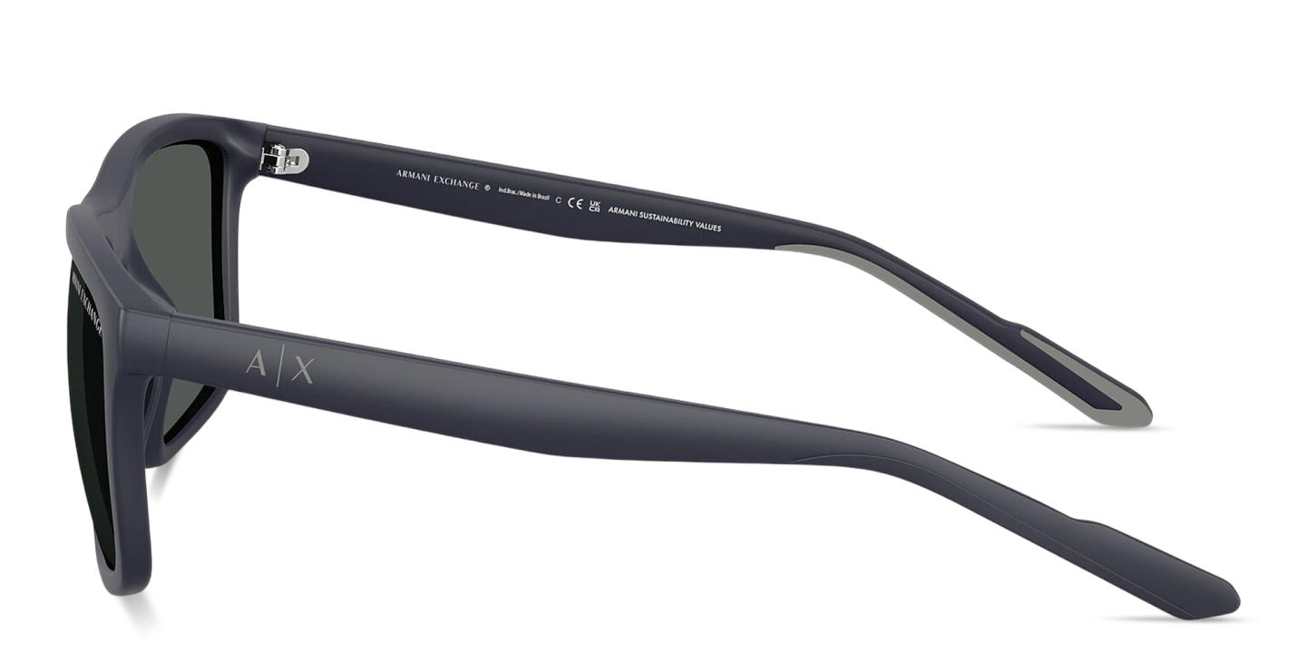 Shop Armani Exchange A|X Logo Square Sunglasses in Blue online.