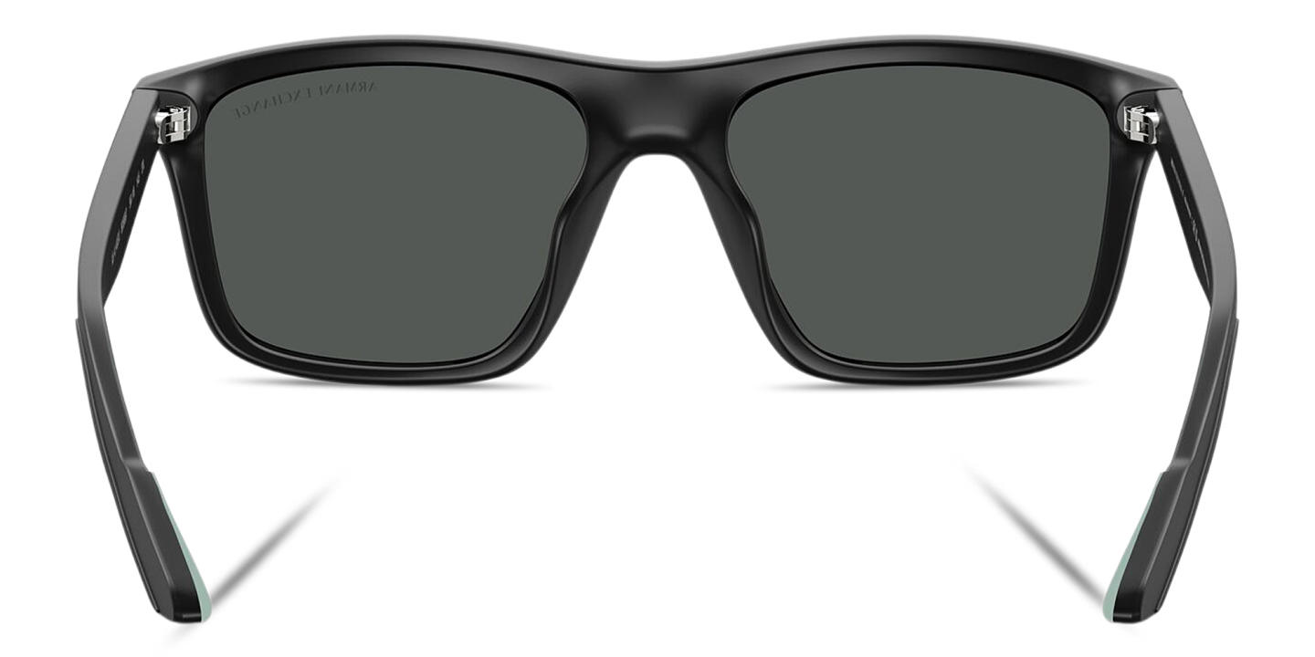 Shop Armani Exchange A|X Logo Square Sunglasses in Black online.