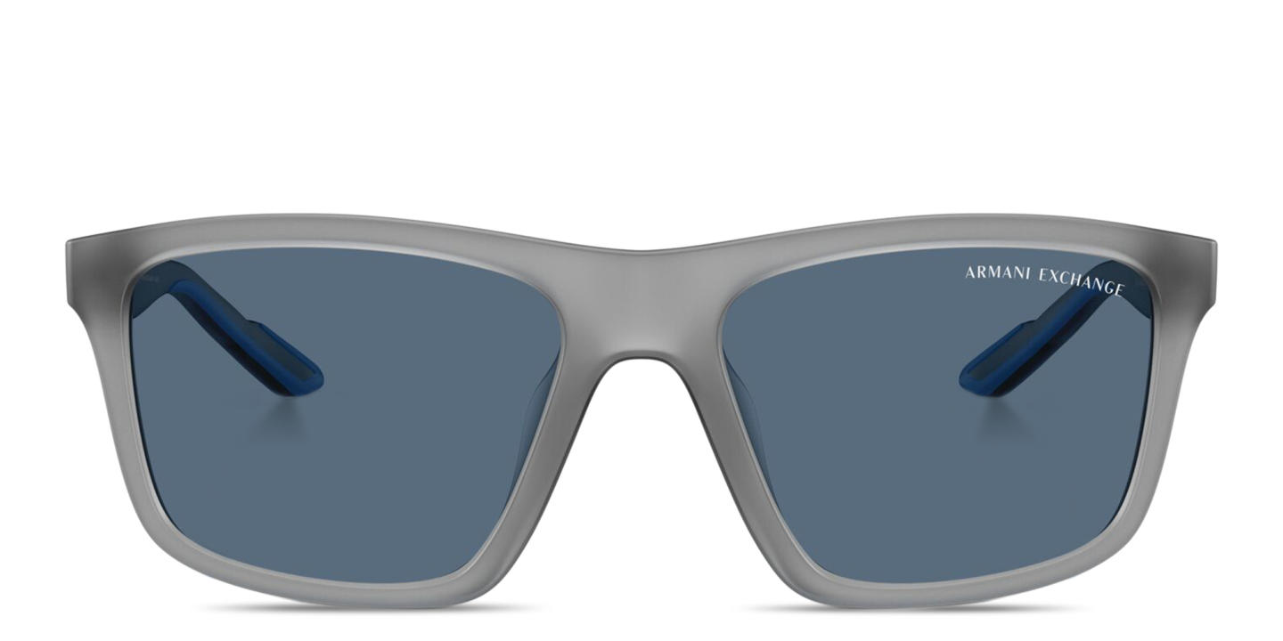 Shop Armani Exchange A|X Logo Square Sunglasses in Grey online.