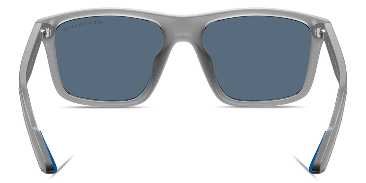 Shop Armani Exchange A|X Logo Square Sunglasses in Grey online.