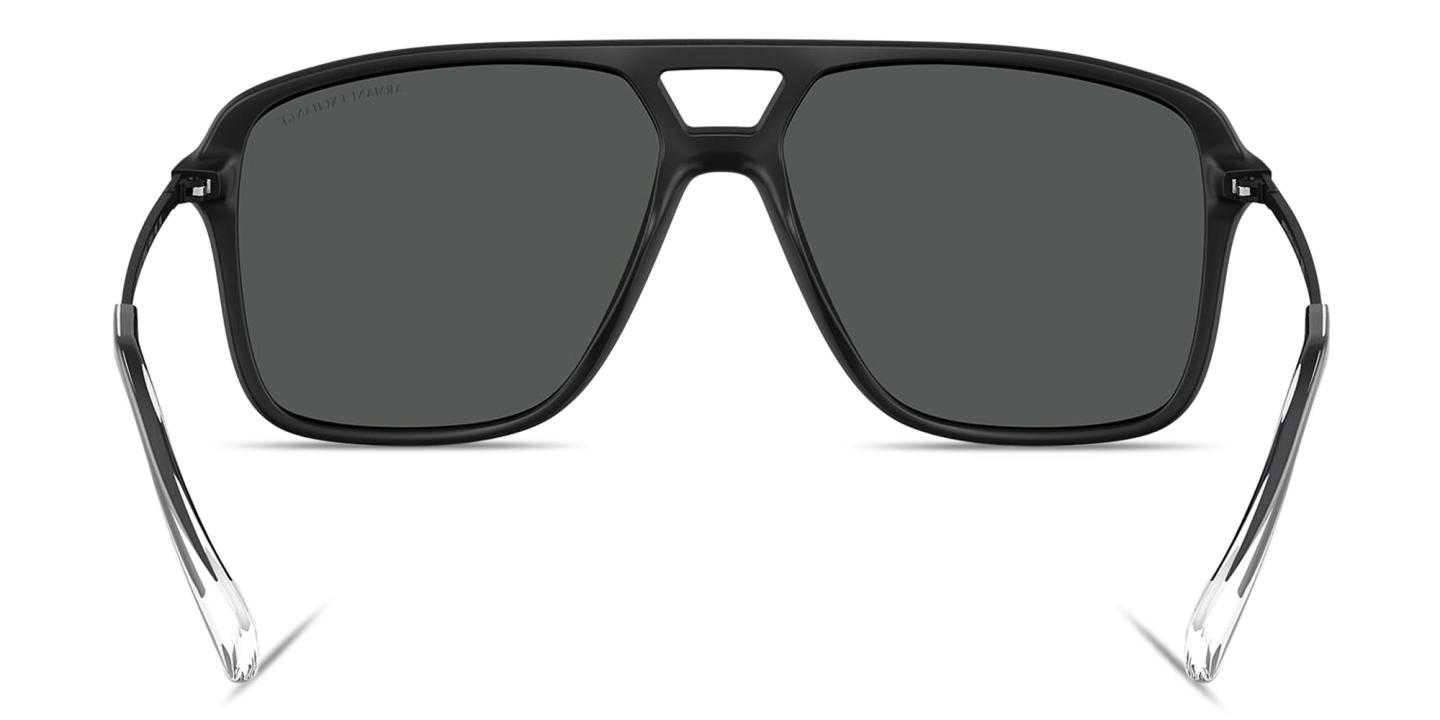 Shop Armani Exchange A|X Logo Pilot Sunglasses in Black online.