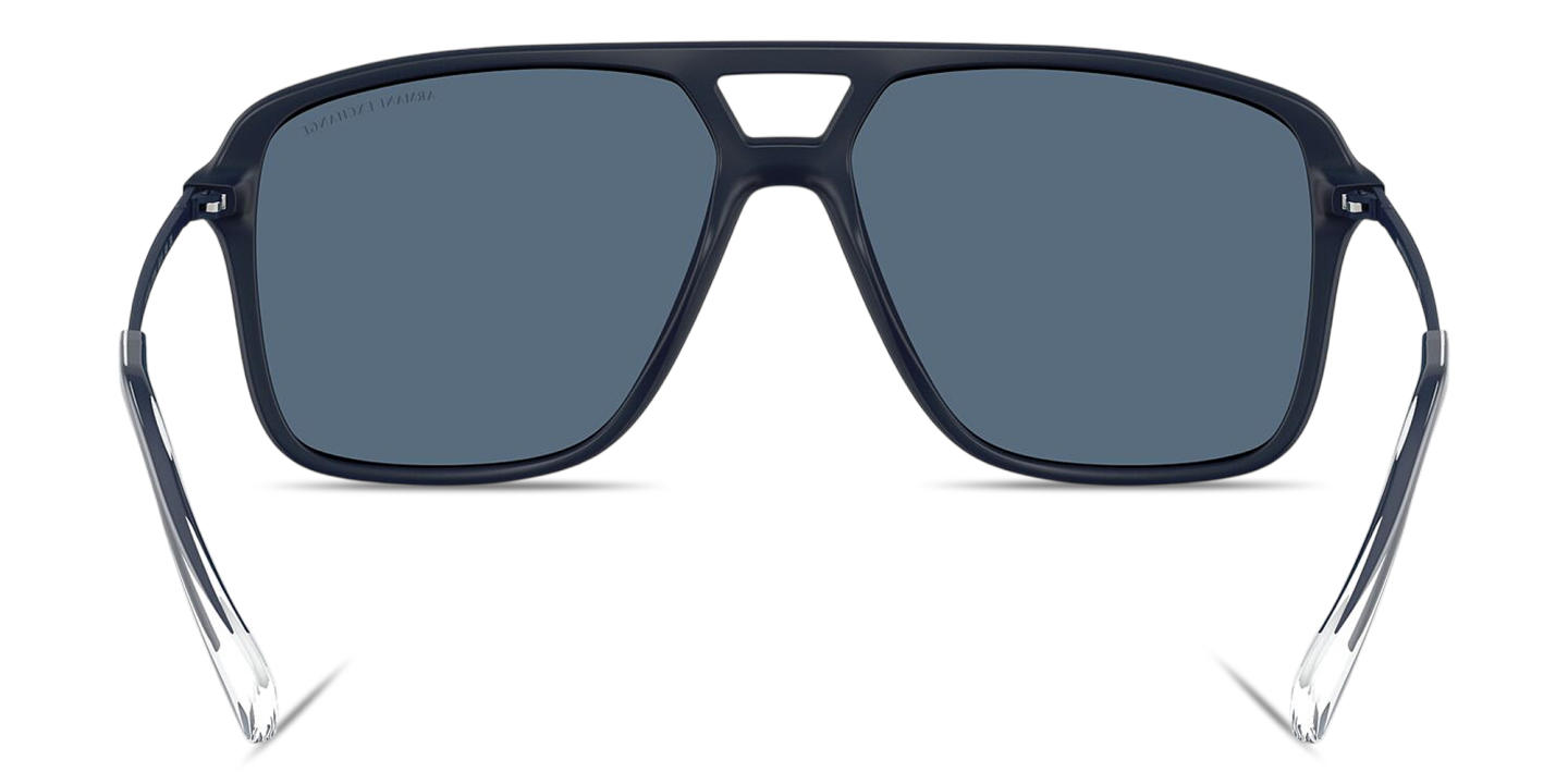 Shop Armani Exchange A|X Logo Pilot Sunglasses in Blue online.