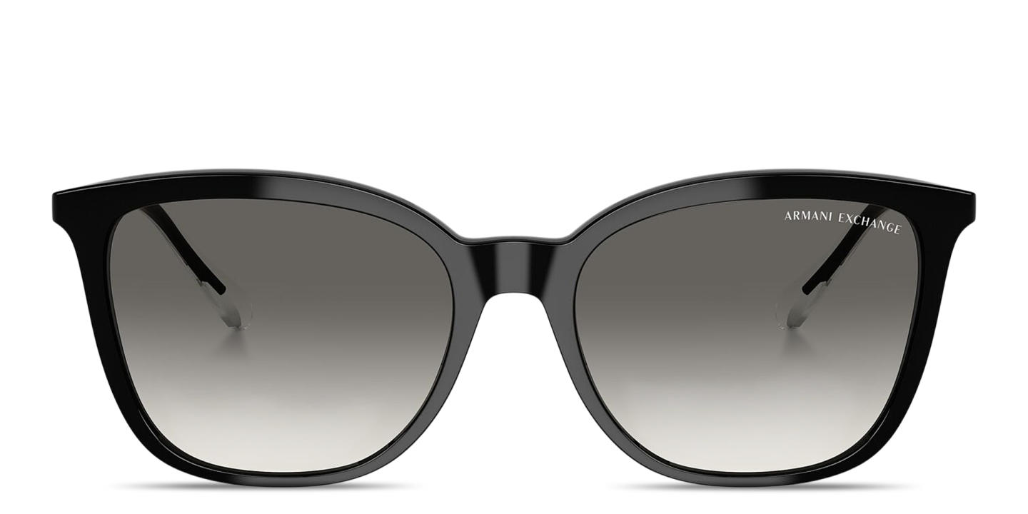 Shop Armani Exchange A|X Logo Butterfly Sunglasses in Black online.