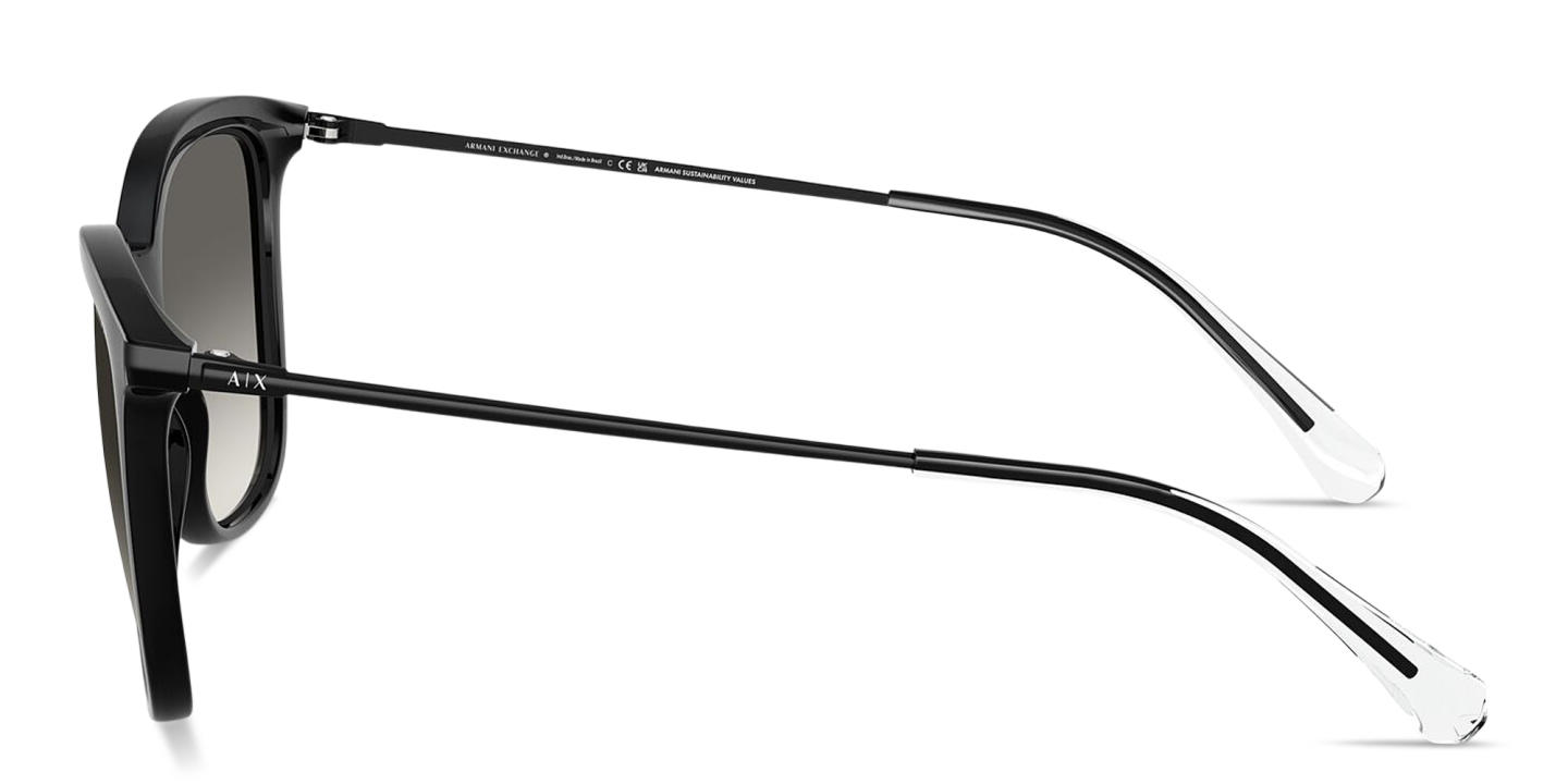 Shop Armani Exchange A|X Logo Butterfly Sunglasses in Black online.