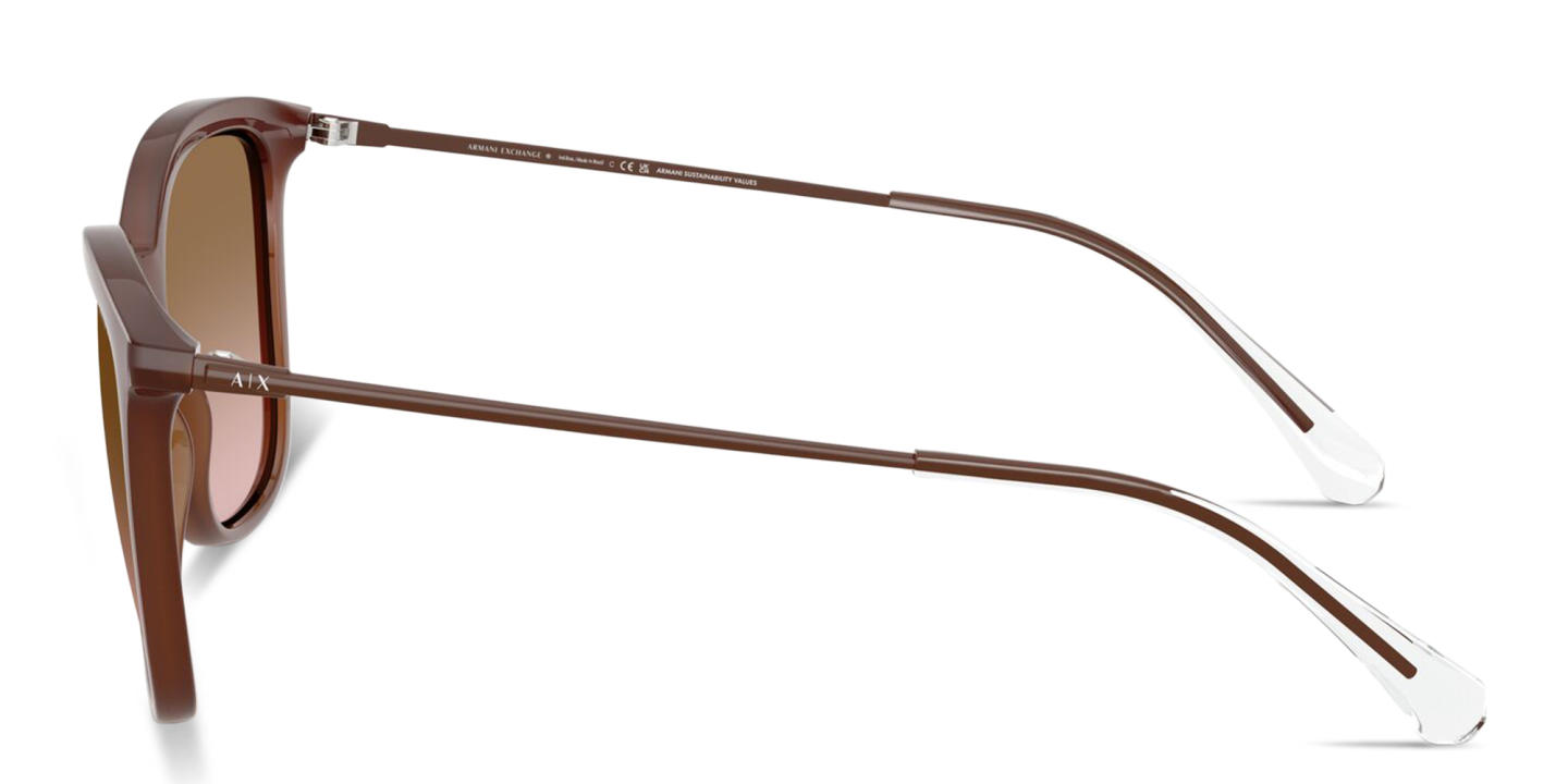 Armani Exchange A|X Logo Butterfly Sunglasses in Brown – Product Photo 2
