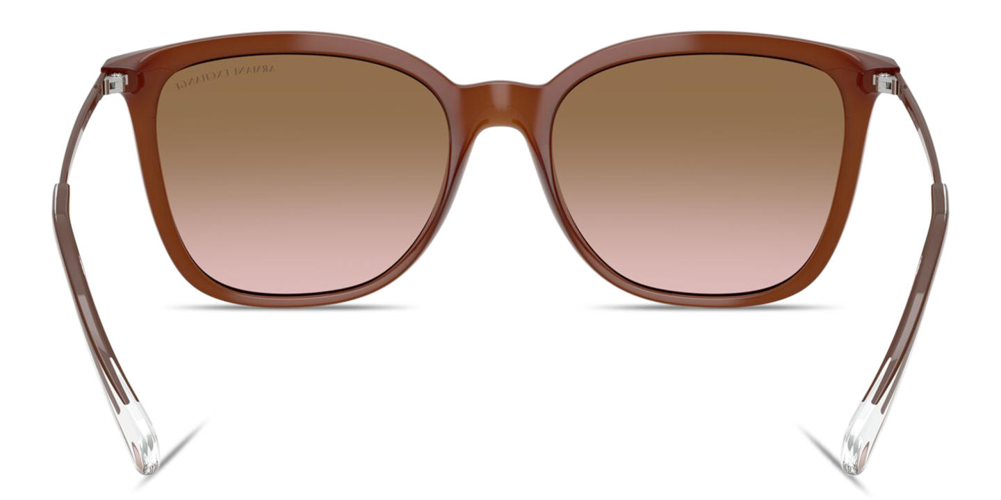 Shop Armani Exchange A|X Logo Butterfly Sunglasses in Brown online.