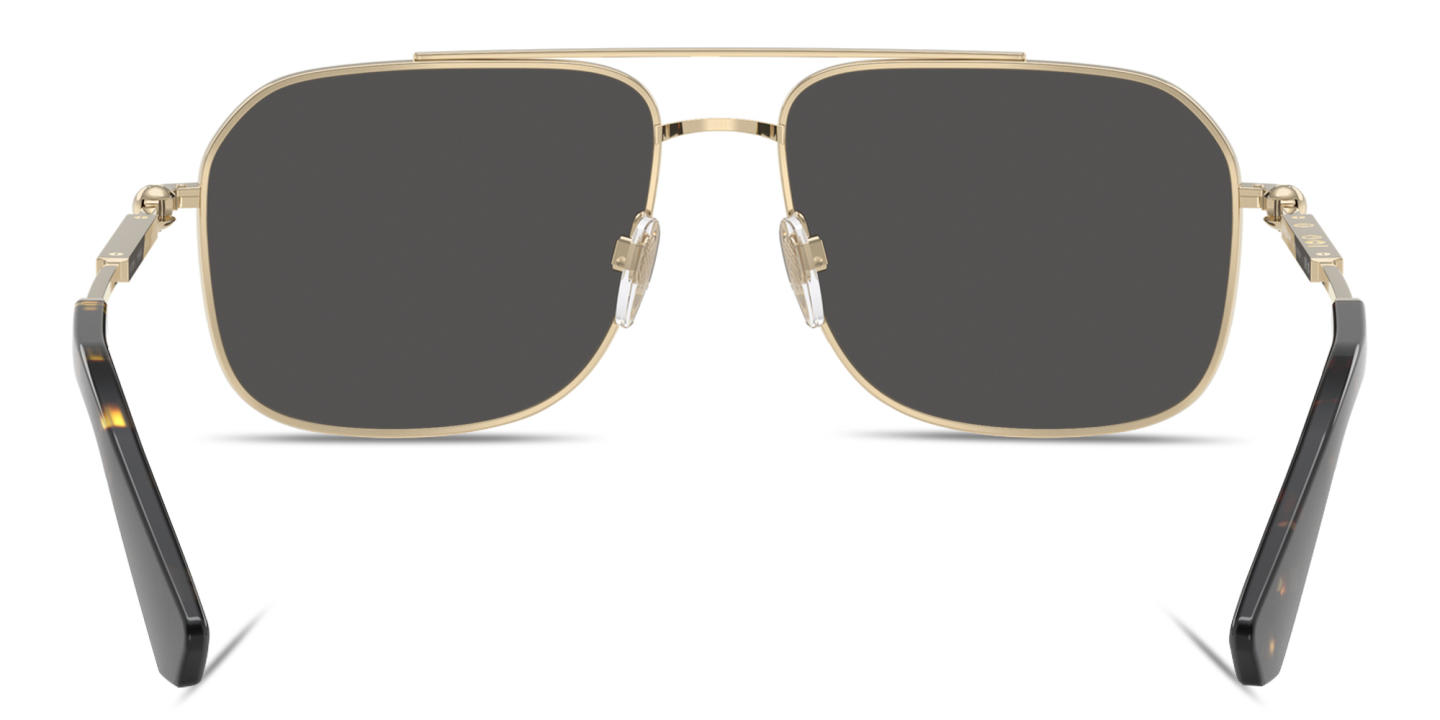 Shop BURBERRY Metal Logo Irregular Sunglasses in Light Gold online.