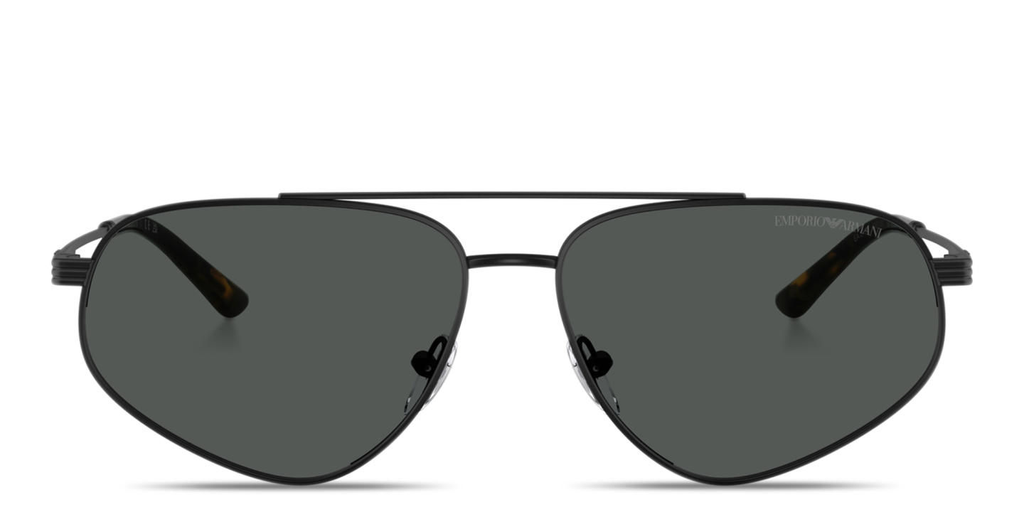 Shop Emporio Armani Modern Pilot Sunglasses in Matte Black online.