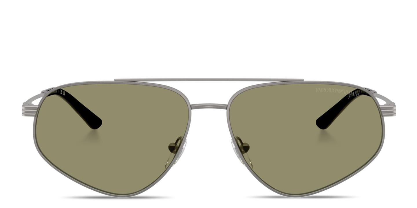 Shop Emporio Armani Modern Pilot Sunglasses in Gunmetal online.