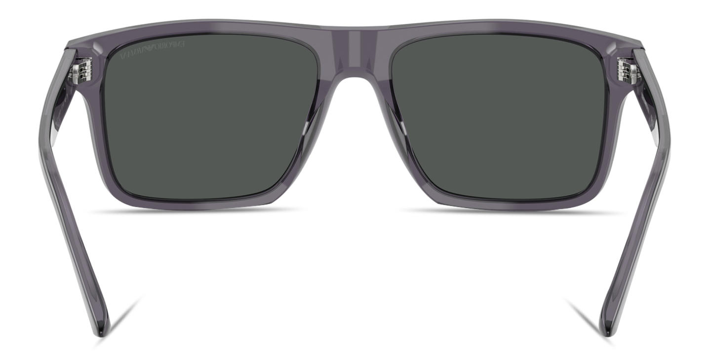 Shop Emporio Armani Essential Leisure Square Sunglasses in Transparent Dark Grey online.
