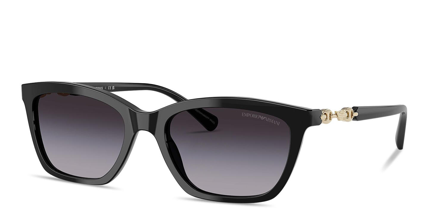 Emporio Armani Eagle Logo Cat-Eye Sunglasses in Black – Product Photo 1