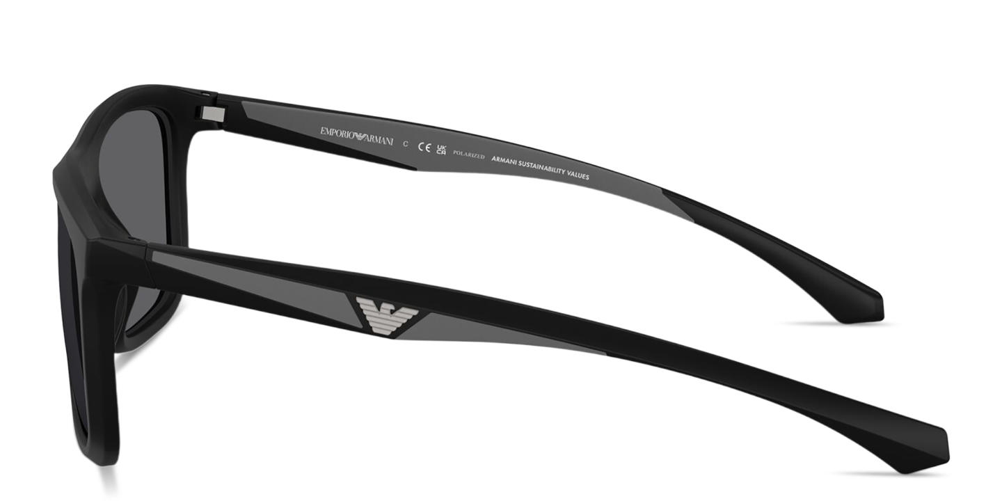 Emporio Armani Eagle Logo Square Sunglasses in Black – Product Photo 2