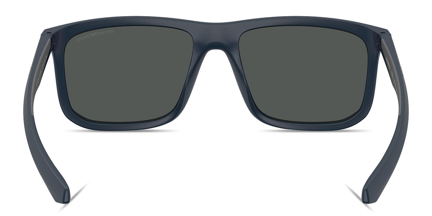 Shop Emporio Armani Essential Leisure Square Sunglasses in Matte Blue online.