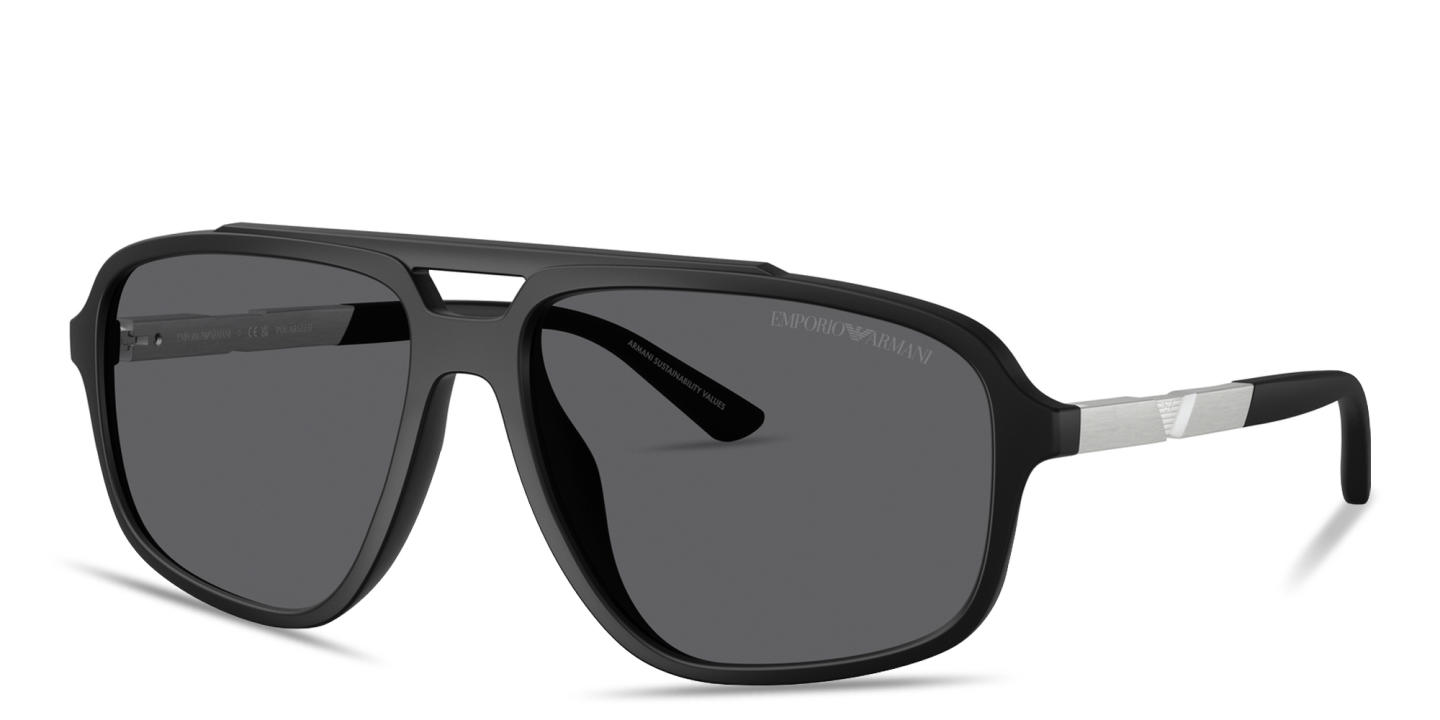 Emporio Armani Modern Pilot Sunglasses in Matte Black – Product Photo 1