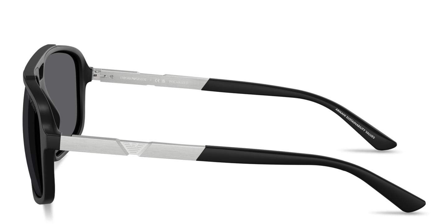 Emporio Armani Modern Pilot Sunglasses in Matte Black – Product Photo 2