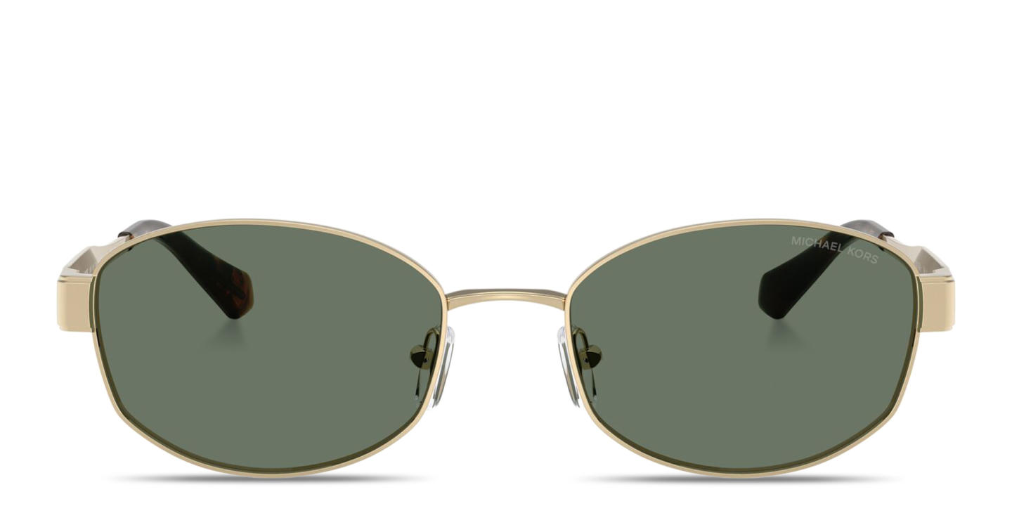 Shop Michael Kors Monte Carlo Oval Sunglasses in Gold online.