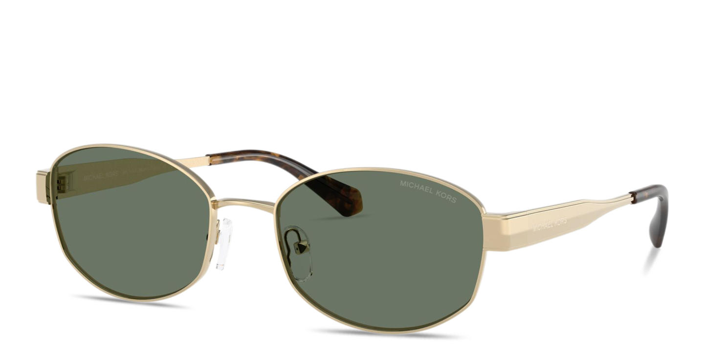 Shop Michael Kors Monte Carlo Oval Sunglasses in Gold online.