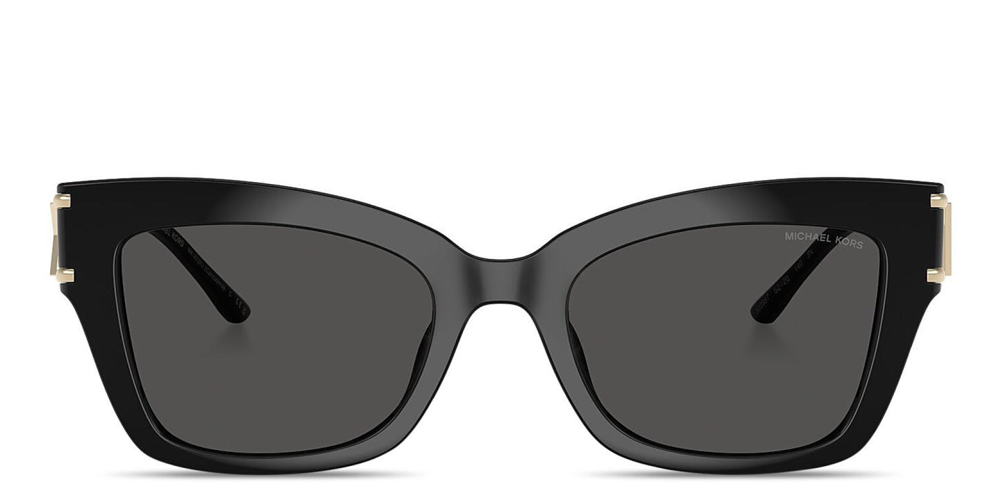 Shop Michael Kors Cantabria Square Sunglasses in Black online.