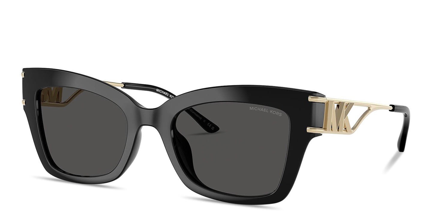 Shop Michael Kors Cantabria Square Sunglasses in Black online.