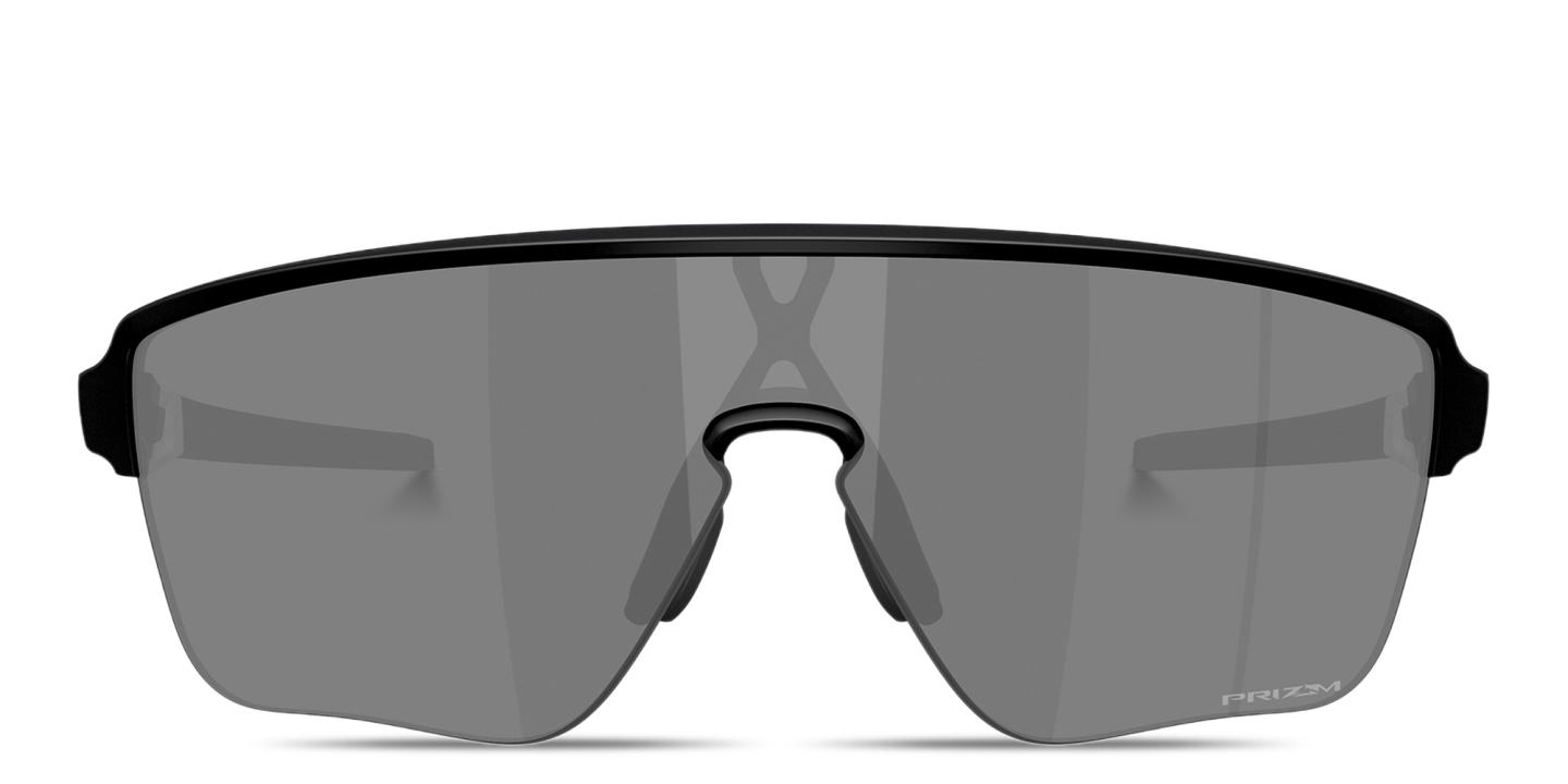 Shop Oakley Corridor SQ Half-Rim Rectangle Sunglasses in Black online.