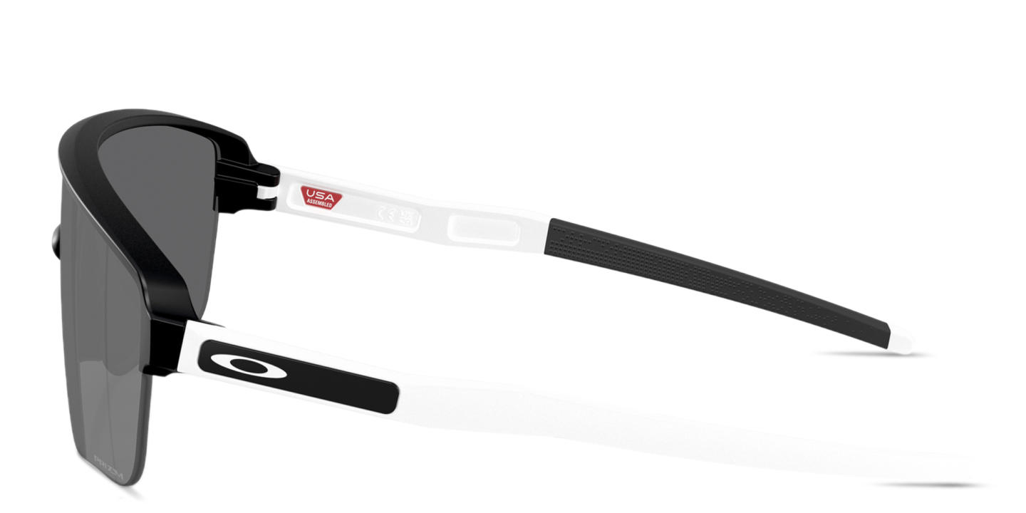 Shop Oakley Corridor SQ Half-Rim Rectangle Sunglasses in Black online.