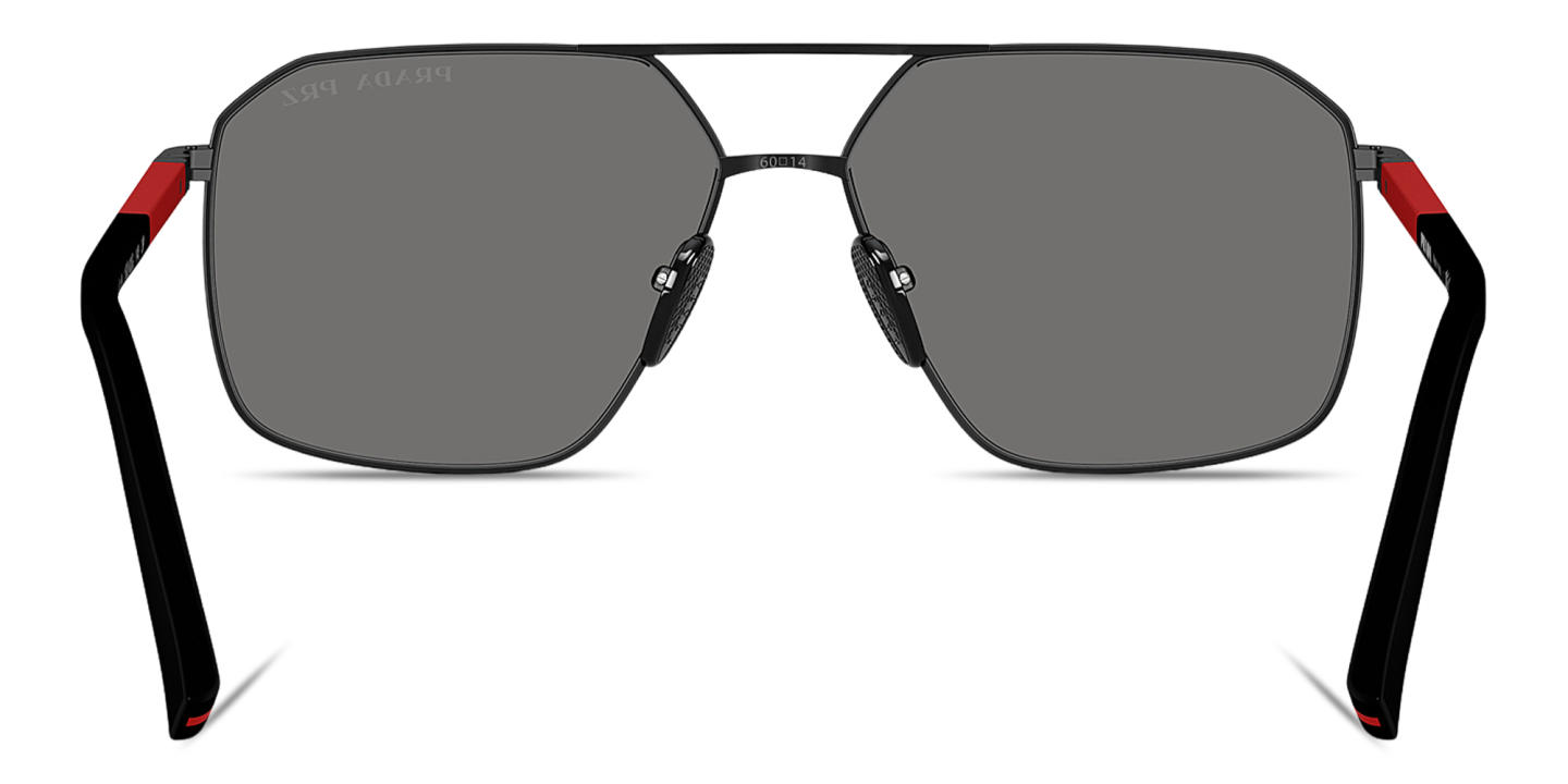 Prada Linea Rossa Logo Signature Irregular Sunglasses in Matte Black – Product Photo 3