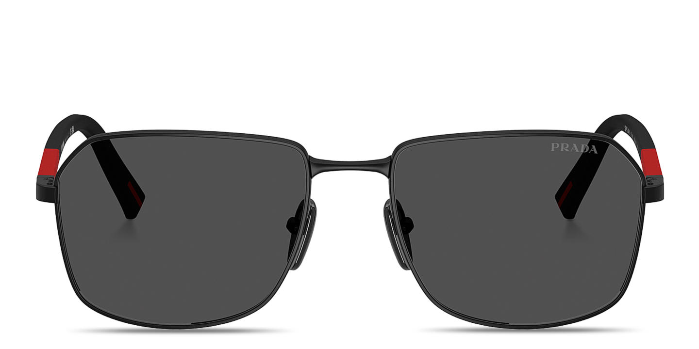 Prada Linea Rossa Logo Signature Rectangle Sunglasses in Matte Black – Product Photo 0