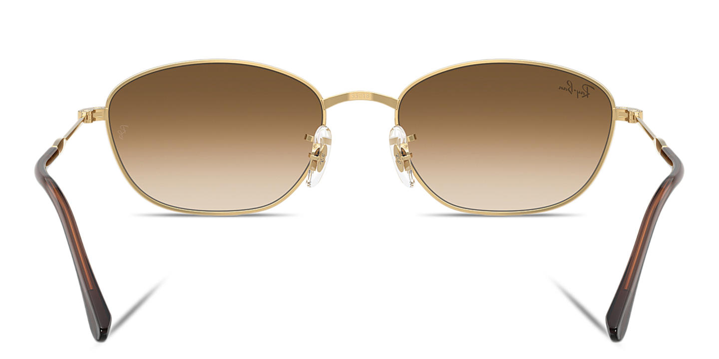 Shop Ray-Ban Logo-Engraved Irregular Sunglasses in Arista online.