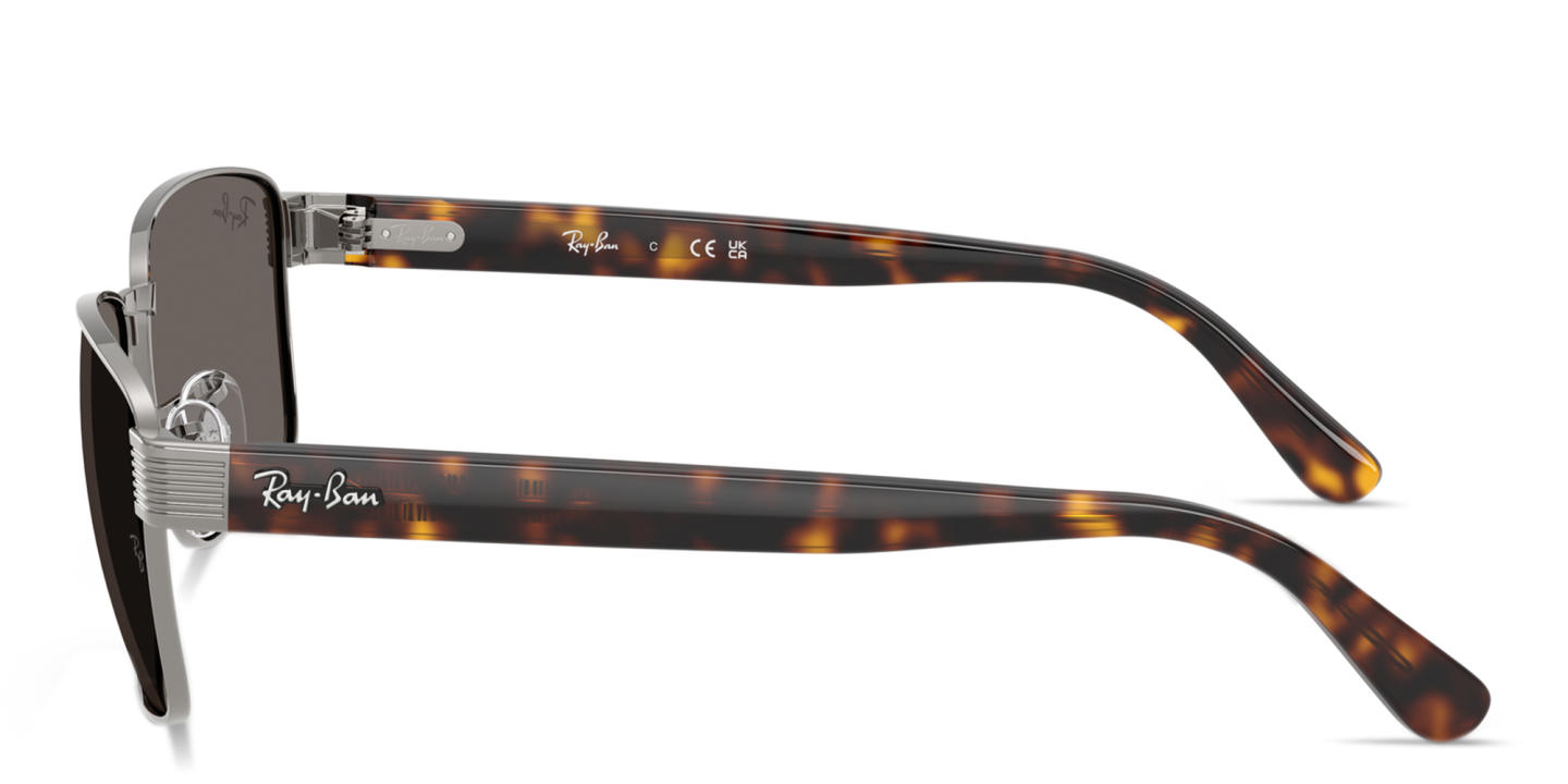 Shop Ray-Ban Embossed Logo Unisex Square Sunglasses in Gunmetal online.