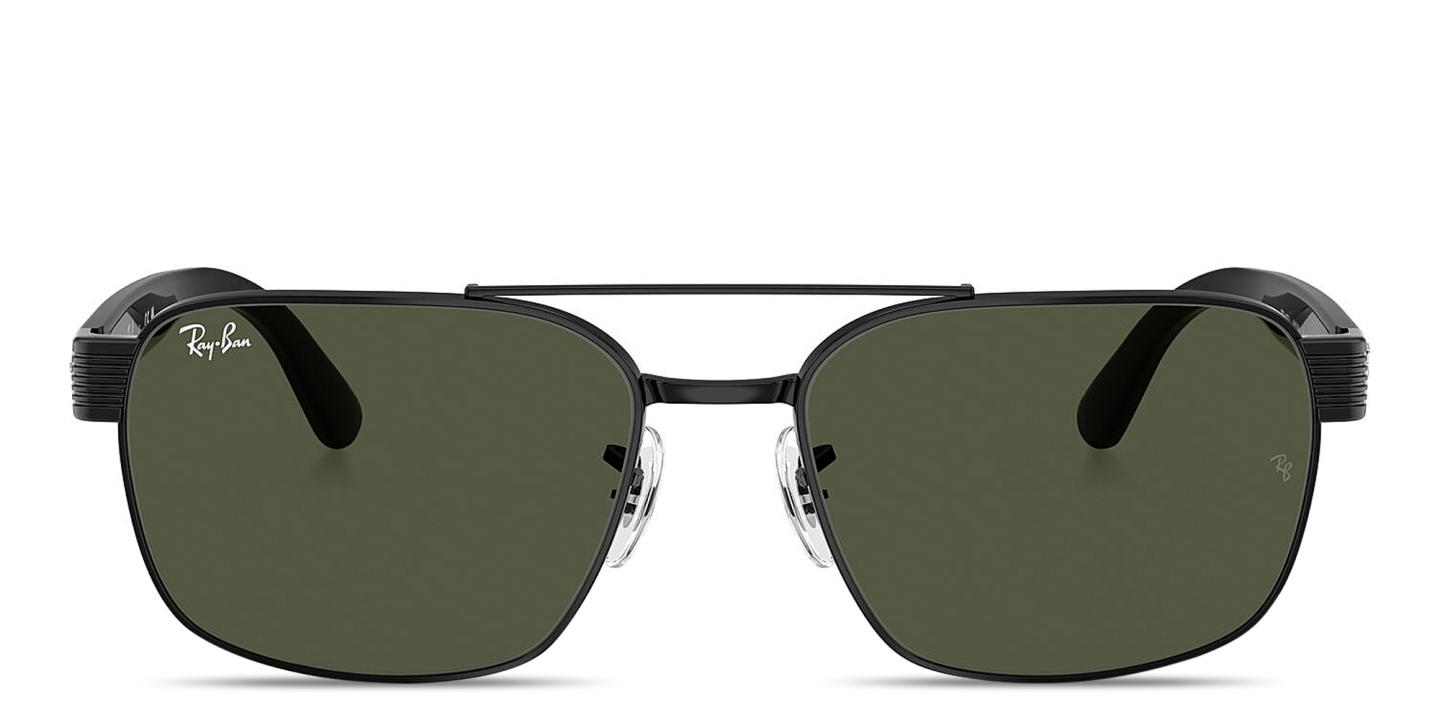 Ray-Ban Embossed Logo Unisex Square Sunglasses in Black – Product Photo 0