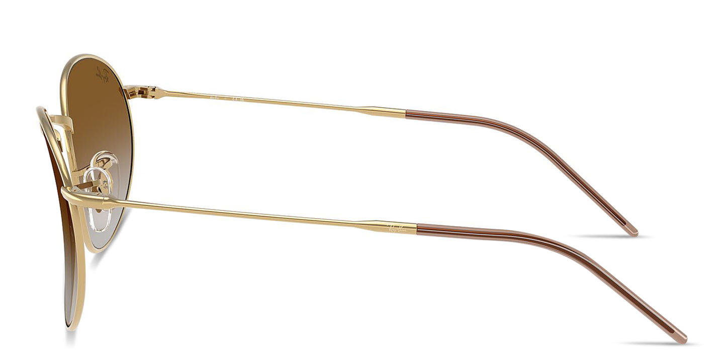 Shop Ray-Ban Round Reverse Unisex Panthos Sunglasses in Gold online.