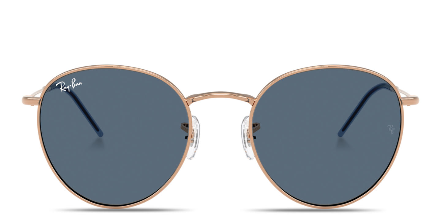 Shop Ray-Ban Round Reverse Unisex Panthos Sunglasses in Rose Gold online.
